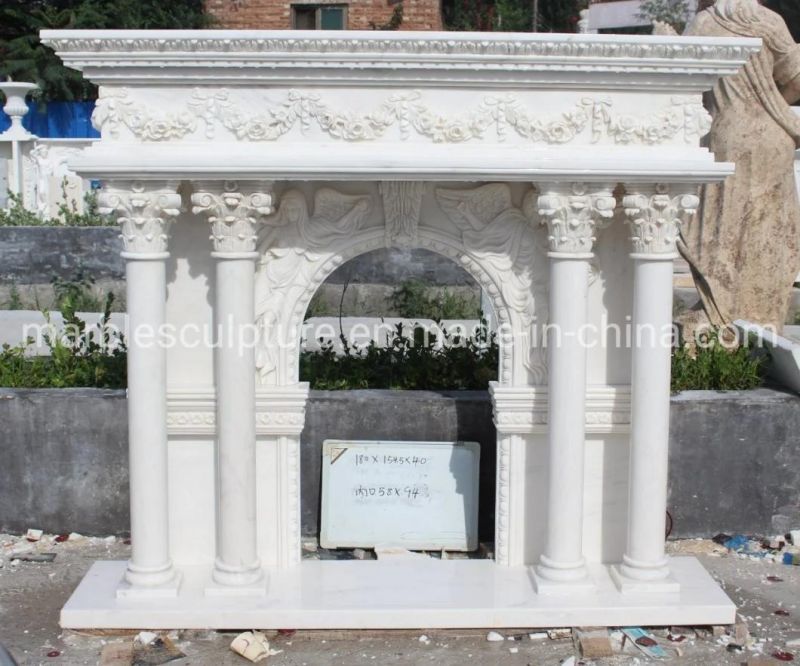 Multiple Style Exquisite Indoor Decorative Hand Carved Marble Fireplace (SYMF-386)