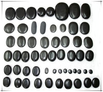 River Stone Black Color Polished Pebbles