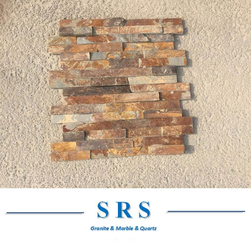 Natural White/Black/Yellow/Rusty/Green Culture Ledgestone/Fieldstone Stone/Slate for Wall Cladding Decoration/External Wall/Landscaping Wall Stone