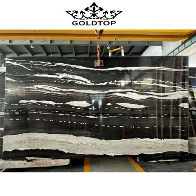 Top Quality Polished 18mm White Veins Black Marble Tiles for Wall/Floor Countertop/Vanity Top/Worktops
