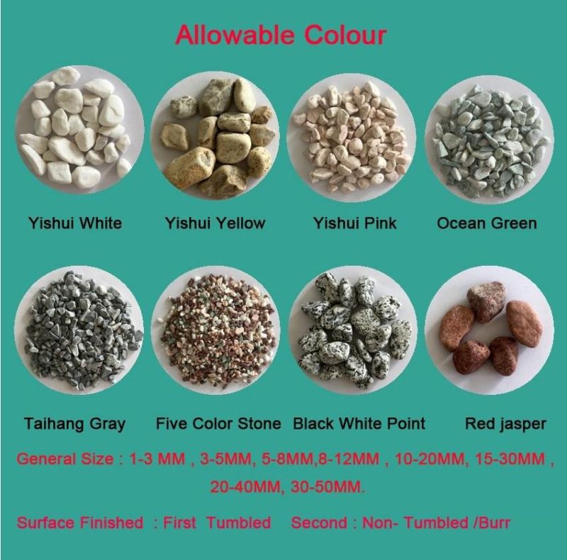 Factory Supply Garden Natural Tumbled Round Green Stone Pebble for Sale