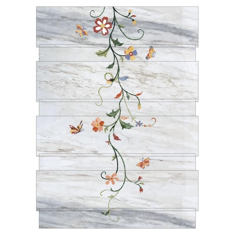 Factory Outlet Water Jet Marble Stairs and Ladder Customizable Natural Marble Stairs Marble Staircase