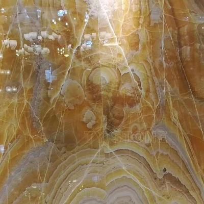 Orange Onyx Marble Slab for Background Wall