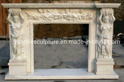 Marble Sculpture Figure Statue Indoor Decoration Marble Fireplace (SYMF-020)