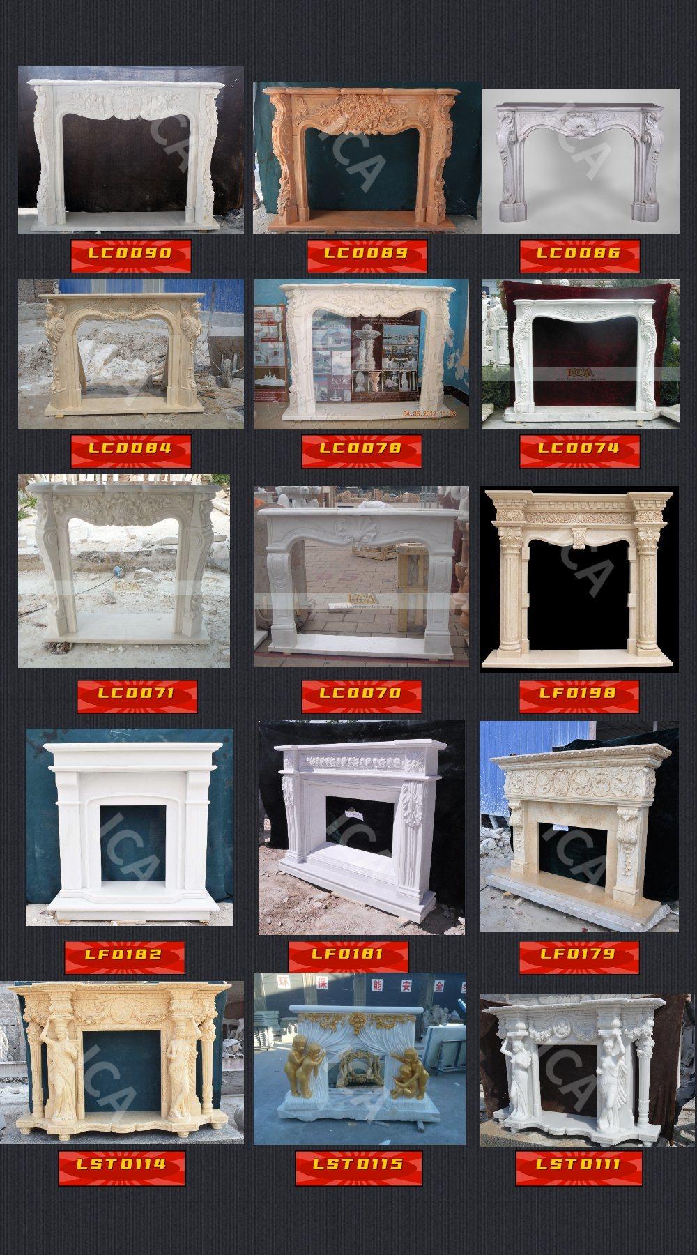 Modern Design with Decorative Flame Electric White Fireplace Mantel Surround