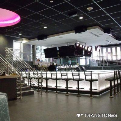 White Backlit Acrylic Big Slab for Translucent Bar Counter