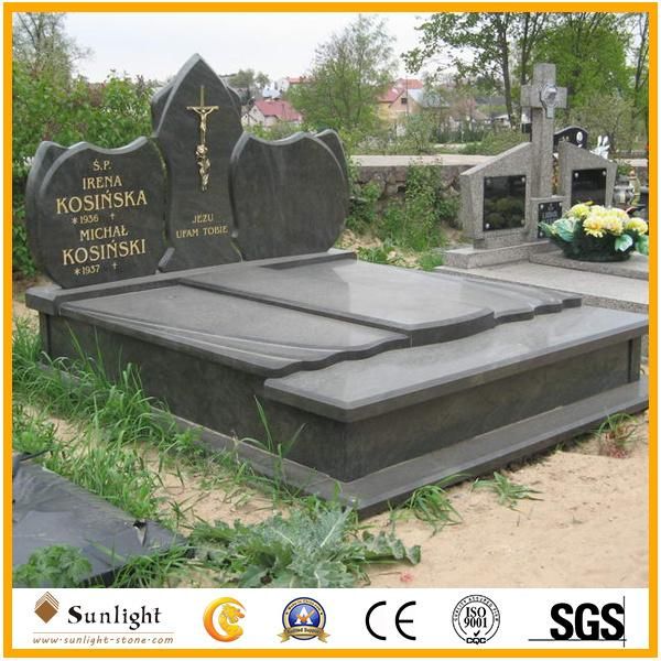 Poland Style Shanxi Black Granite Monument/Gravestone/Tombstone Black Slabs Full Set