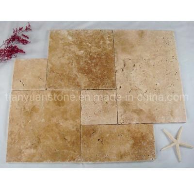 Natural White Travertine Stone French Pattern Floor Tiles
