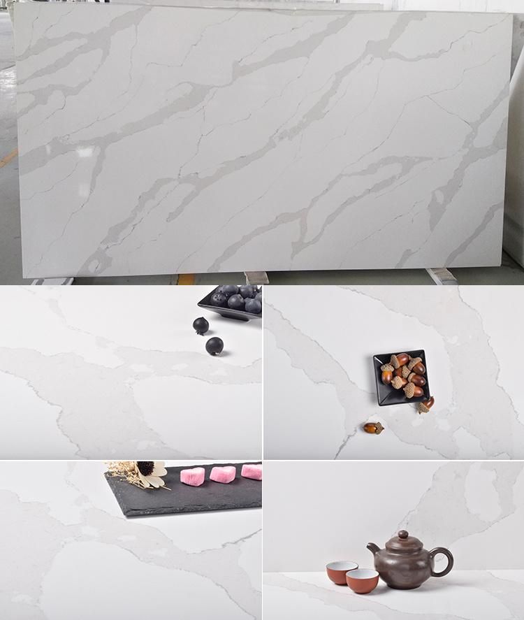 Pure White Body Calacatta Quartz Stone Slab