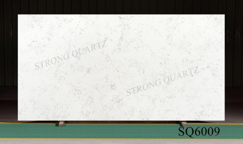 Guang Dong China Carrara/Calacatta White Artificial /Engineered Quartz Stone Slab
