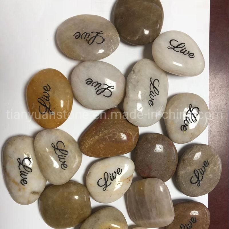 Polished River Black Pebbles for Landscaping