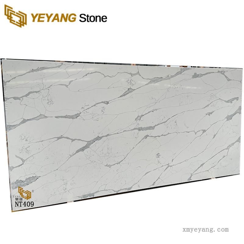White Calcatta/Carrara/Bianco Quartz Kitchen Worktops Quartz Countertops Manufactured Wholesale