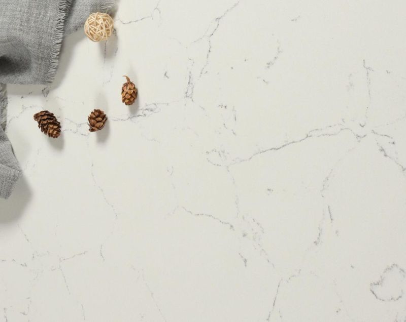 White Veined Engineered Quartz Stone Slab for Sale