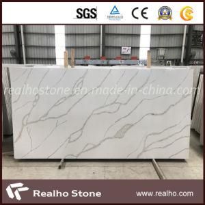 Polished Artificial Standard Calacatta Quartz Slab