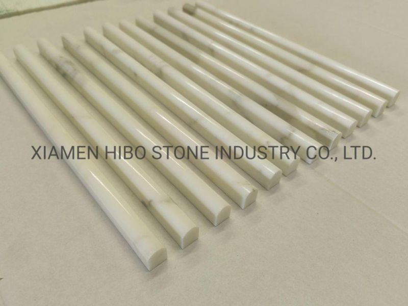 Italian Luxury Calacatta Gold Round Pencil Marble Trim Molding