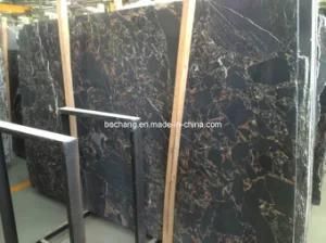 Natural Chinese Portoro Marble for Tile Slab Countertop
