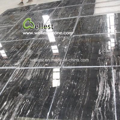 Popular A Grade Chinese Black Marble Silver Dragon Marble Slab and Tile