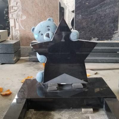 Teddy Bear Holding Star Granite Infant and Child Tombstone