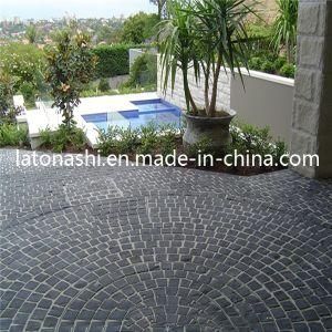 Natural Black Basalt Cobblestone, Non-Slip Cube Stone Paver for Patio