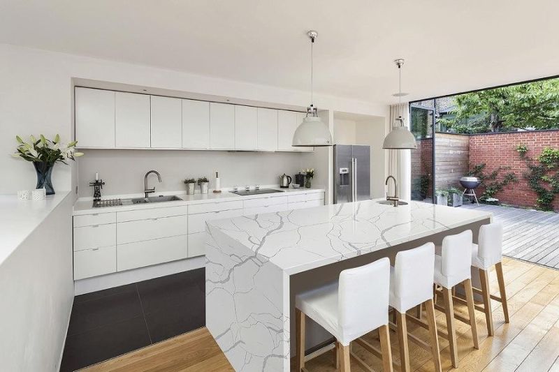 Calacatta Statuario Quartz for Furniture Tops/Interior Cladding/Kitchen Countertop/Shower & Tub Surrounds