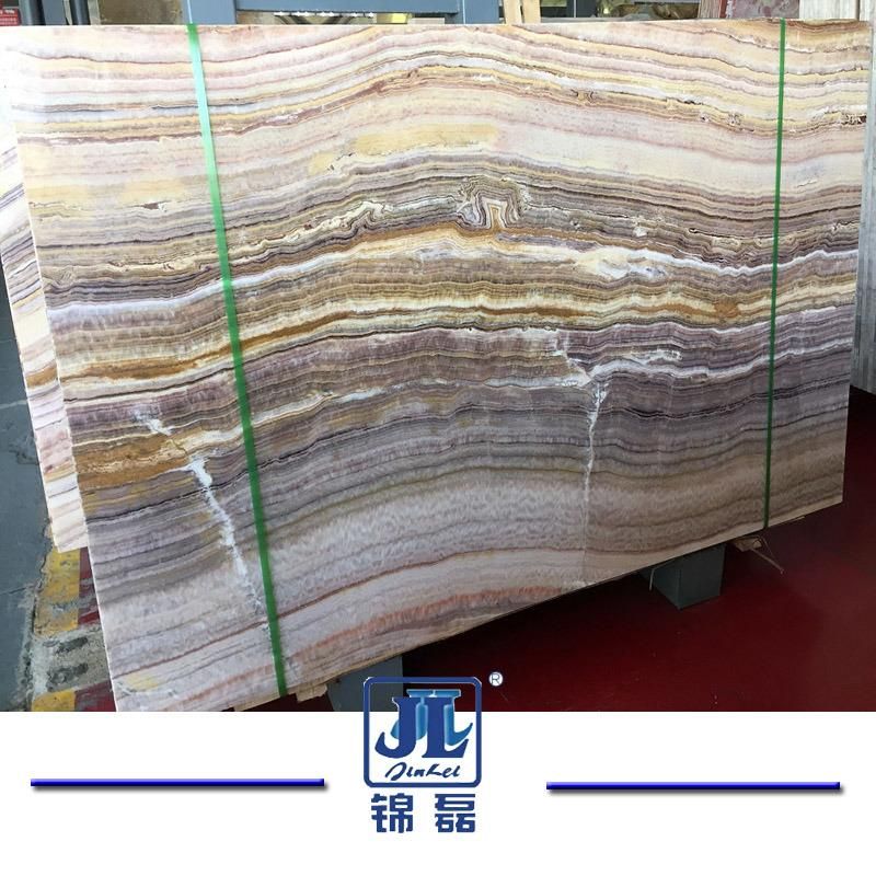 Building Material Marble Transparent Rainbow Onyx for TV Set Background Wall Decoration Projects/Interior Decoration