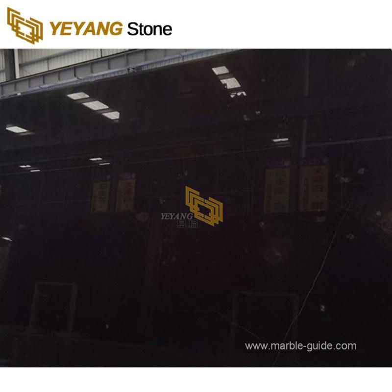 High Polished Ink Black Marble Factory for Kitchen/Bathroom/Countertops/Tiles/Wall/Flooring