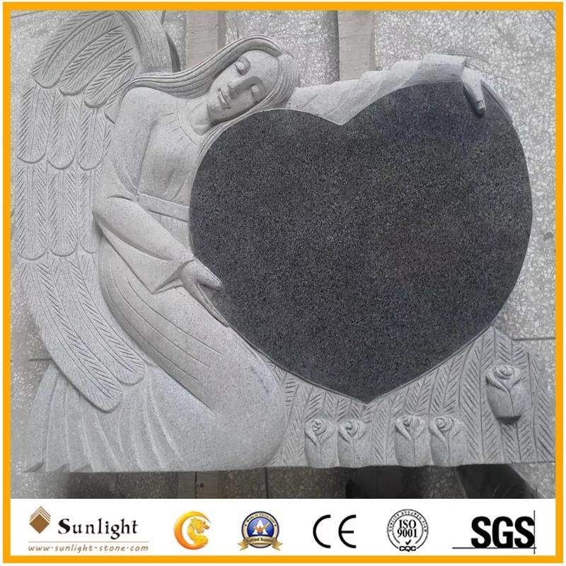 Factory Price G654 Granite European Style/Romanian Tombstone/Gravestone Monuments with Different Designs