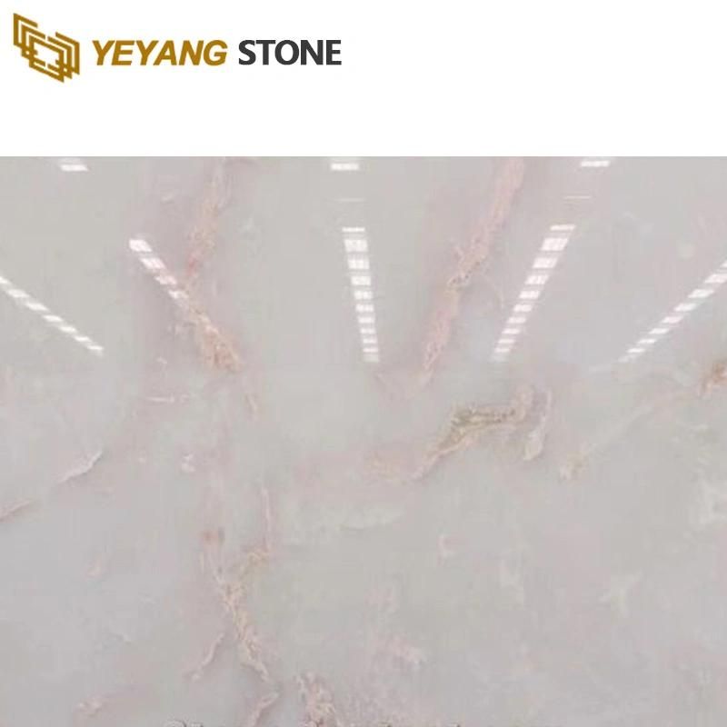 Good Quality Polished Natural Stone Slabs White/Pink Marble for Internal/Wall/Floor/Bathroom//Decoration