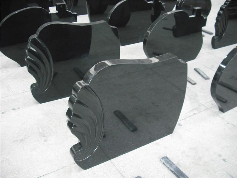 Black Granite/Marble Headstones for Graves European Style Headstone/Tombstone