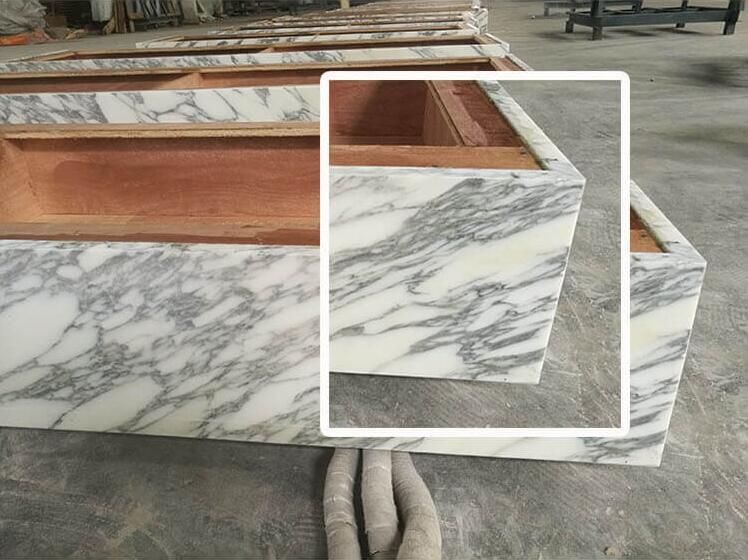 Composited Arabescato White Marble Polishing Kitchen Countertops/Vanity Tops