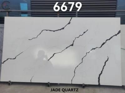 Artificial Stone Customized Size Calacatta White Quartz for Countertop