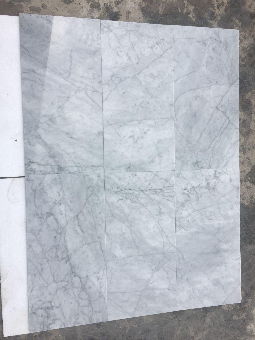 Polished Carrara White Marble Tiles for 1cm Thickness