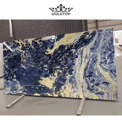 Luxury Natural Stone Polished Indoor Decoration Cloisonne Blue Slab Granite for Tiles Countertop