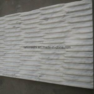 Chiseled Bianco Carrara White Marble for Wall Cladding Tiles