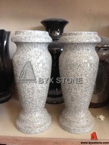 Grey Granite Stone Cemetery Flower Vase