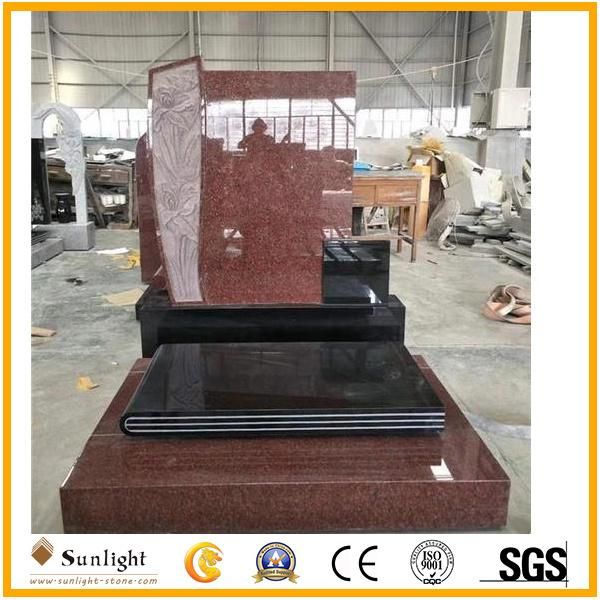 Polished China Headstone Factory Imperial Red Granite Memorial Stone Headstone