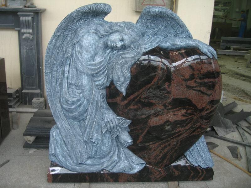 Popular Customizing Heart Tombstone Design Angel Cemetery Headstones Monuments