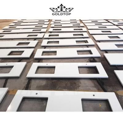 SGS/NSF/BV Certification Artificial Stone Super/Pure White Quartz Slabs/Cut to Size/Countertop/Vanity Tops for Large Apartment Project