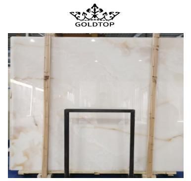 Gold Silk White Jade Marble of Natural Stone Kitchen Stone Kitchen Top Countertop