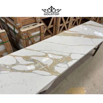 The High Grade Artificial Stone Polished/Honed Surface Kitchen/Bathroom Countertop Calacatta Stella Quartz for Home