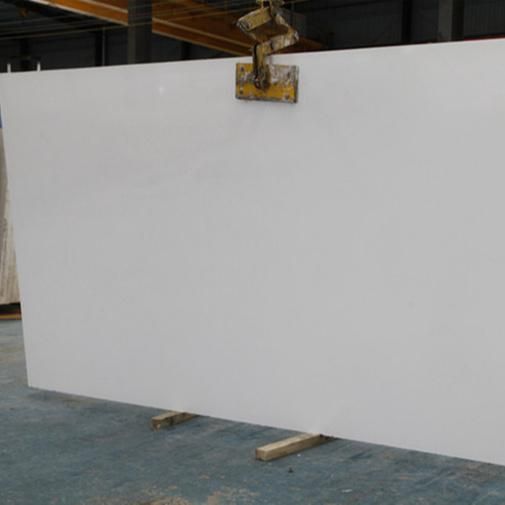 2021 Hot Selling Artificial Engineered Pure White Stone Slabs for Interior Decoration