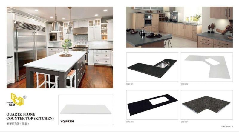 Calacatta Quartz Stone Countertops for Kitchen Cabinet Stone Material Engineered Quartz Vanity Top