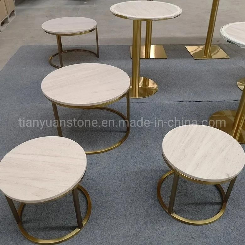 Modern Style Natural Marble Square Dining Room Tables