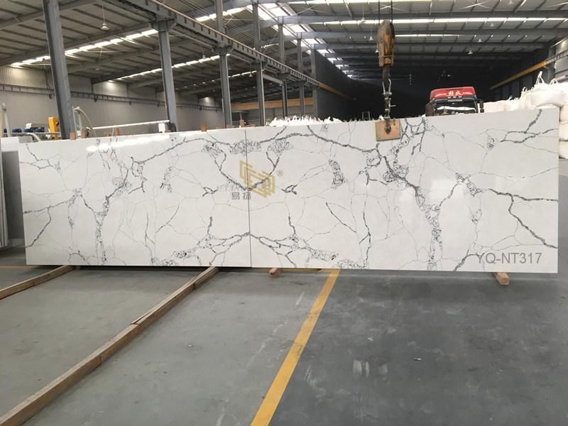 Engineered Stone Artificial White Quartz Countertop for Kitchen and Bathroom