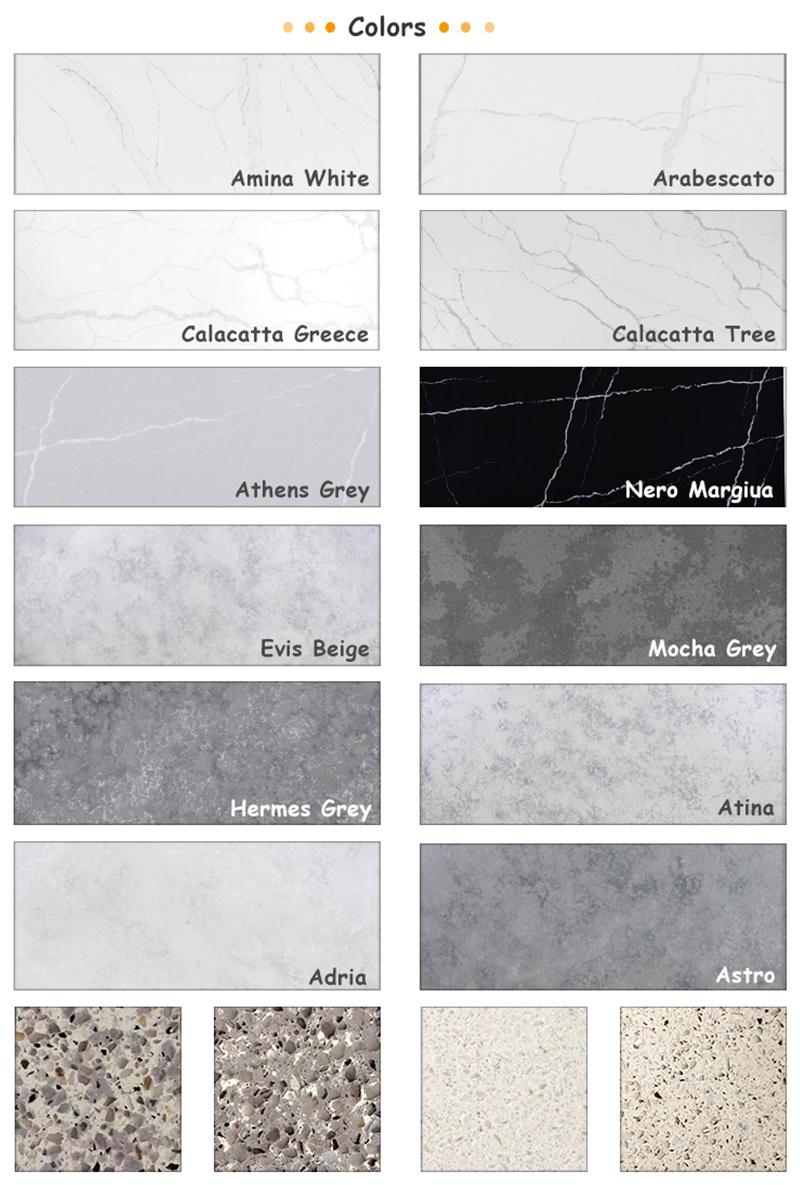 Wholesale Customazation Eco-Friendly Nonporous Body Kitchen Counter Top Calacatta Quartz Stone
