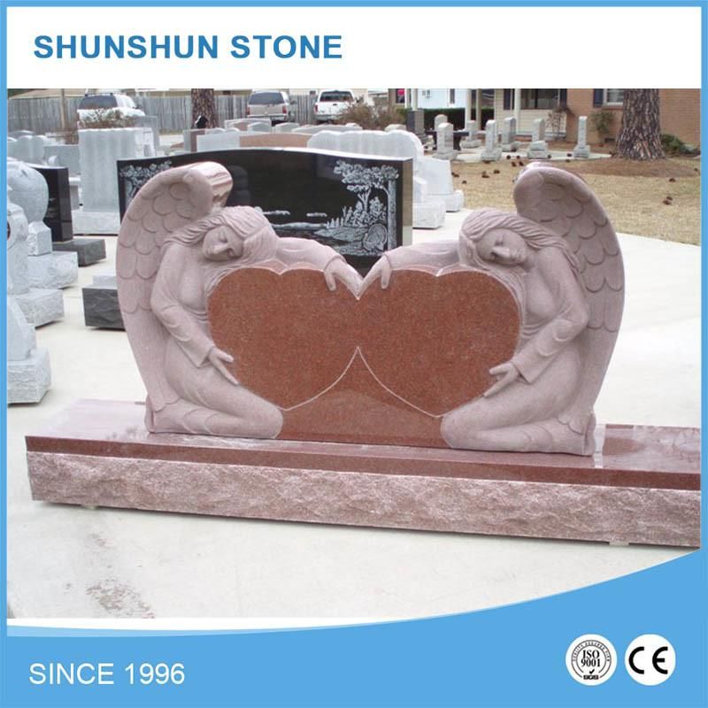 American Black Granite Cemetery Headstone Monument Tombstone with Carving