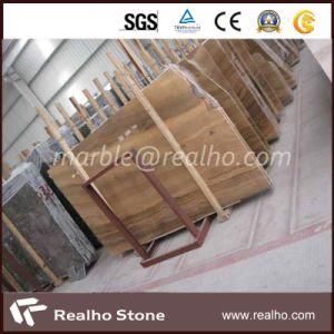 Latest Yellow Stone Wooden Vein Marble Slab for Flooring