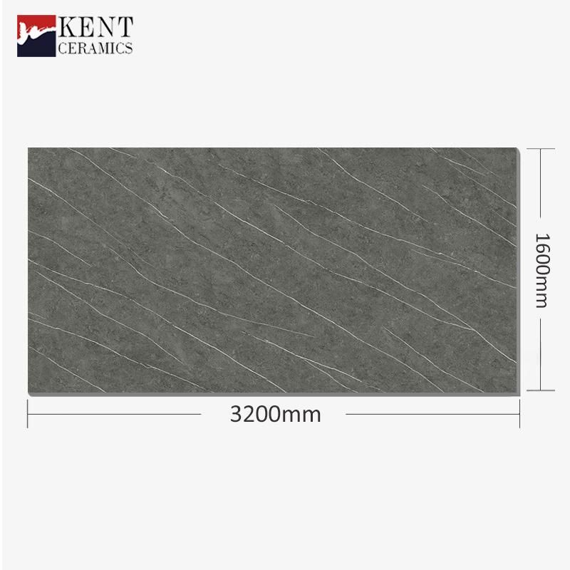 1600*3200mm Grey Sintered Slab Soft Glazed Surface Stone Veneer Slate