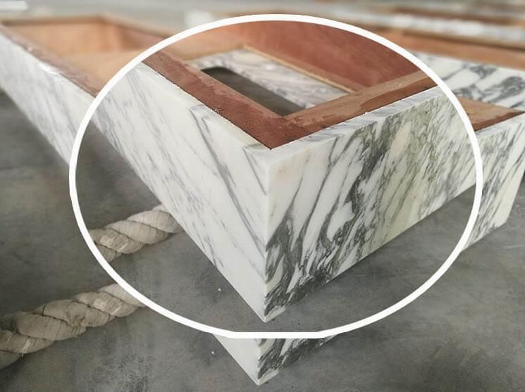 Composited Arabescato White Marble Polishing Kitchen Countertops/Vanity Tops
