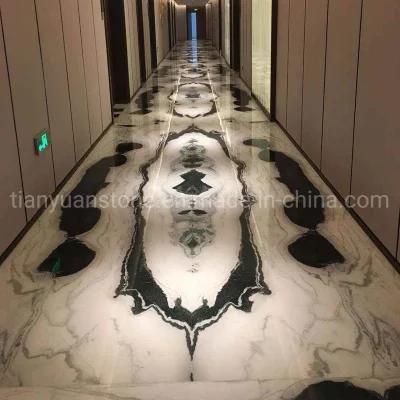 Panda White Marble Stair White Marble Bookmatch Slab Wall Shower Flooring